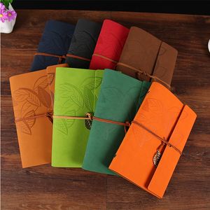 Leaf Paper Product Book Creative Travel Diary Soft Leather Notepad Retro Loose-leaf Notebook Cover Imitation Leather Inner Text Material Kraft Papers XG0126