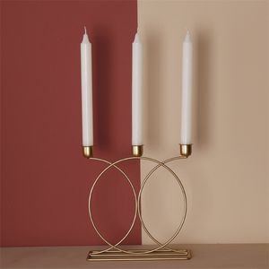 Nordic Light Luksusowy Świecznik Uchwyt Dekoracji Złoty Uchwyt Świeca Strona główna Romantyczny Ślub Ślub Obiad Rekwizyty 210722