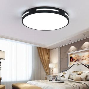 Ceiling Lights Modern Lamp For Bedroom Metal Frame Round Ultra-thin Villa El LED Living Room Decoration Chandelier Lighting