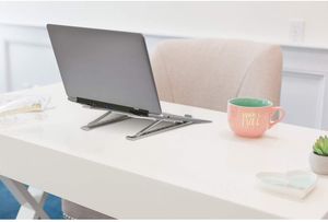조정 가능한 노트북 스탠드, 휴대용 foldable 튼튼한 컴퓨터 환기 라이저 마운트, 9 레벨로 알루미늄 노트북 책상 홀더 조정