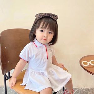 Hochwertige Baby-Kleidung für Mädchen, Sommerkleid, kurze Ärmel, Prinzessinnen-Kleider aus Baumwolle