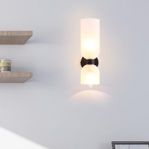 Wall Lamps Postmodern Clear Smoke Gray Glass Lamp Up Down Sconce Bedrom Bedside Light E14 Holder AC 220V Indoor Home Stair LightWall