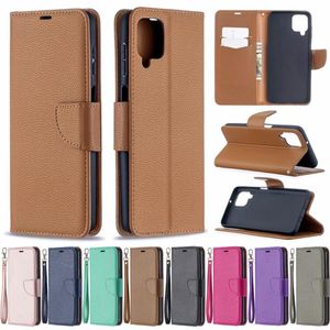 Wallet Phone Cases for Samsung A02/M02 A32 A42 A52 A72 5G A12 A21 A31 A41 A51 A71 A10 A20 A30 A40 A50 A70 Solid Color PU Leather Flip Stand Cover Case