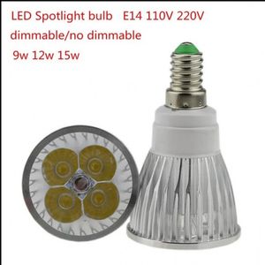 10X Super Bright LED E14 Lampadina 9W 12W 15W AC110V 220V Faretti a Led dimmerabili WarmWhite / Cool White LED Lampada Illuminazione