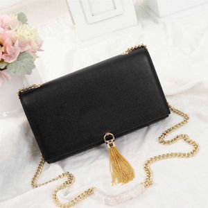 Designers Women Clutch Caviar Bag Luxury Mini Chain Wallet With Tassel Crossbody Designer Handbag Fashion Shoulder Flap bags