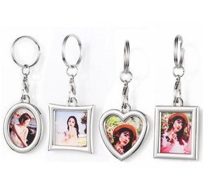 Personalized Sublimation Blank Photo Frame Keychain Pendant Portable Heat Transfer Album Key Chain DIY Gift Keyring Wholesale