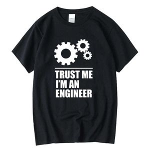 XINYI Men's t-shirt High quality 100% cotton Men T-shirts trust me,I AM AN ENGINEER T Shirts O-Neck topsTees funny 210629