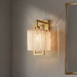 Nordico moderno lampada da parete di vetro di rame lampada di lusso di lusso lampade di lusso soggiorno camera da letto comodino corridoio