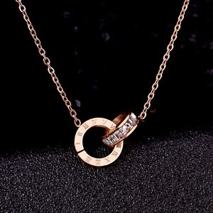 Designer Necklaces Ins fashion Pendant jewelry men women Rome double ring full cz two rows octagonal screw cap love couple gift