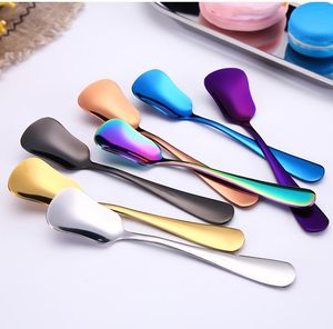 Ice Cream Spoons Stainless Steel Plated Dessert Scoop Tea Coffee Stirring Cake Sugar Honey Creative Kitchen Flatware RH9306