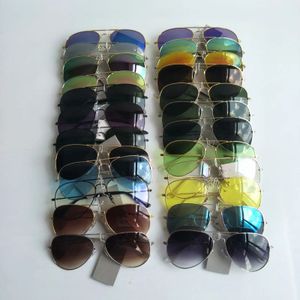 Óculos de sol piloto clássico feminino, armação de metal, resina, proteção para os olhos, marca uv400, cores por atacado