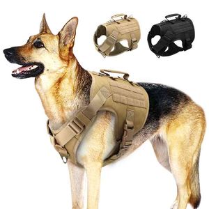 Tactical Dog Harness Pet Wojskowy Training Dog Kamizelka Owczarek Owczarek Niemiecki Psa Przysięgła Molle Kamizelka dla średnich Dużego Psy 210729