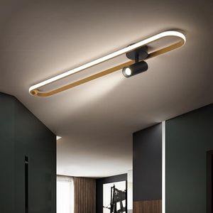 Kronleuchter 2022 Acryl Goldener Streifen LED-Kronleuchter mit Spotlight Moderne Deckenleuchte für Wohnzimmer Küche Korridor Innenbeleuchtung