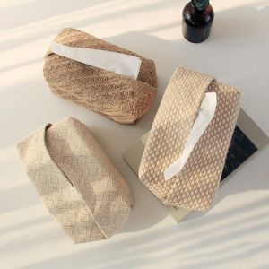 Tissue Boxes & Napkins Cotton And Linen Pumping Box Fabric Simple Weaving Home Decoration Toilet Paper Storage Container Office Car Accessor