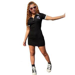 Mode Nachtclub Sexy Sim Hip Rock Frauen Casual Dresses Designer Slip Bodycon Kleid mit Reißverschluss