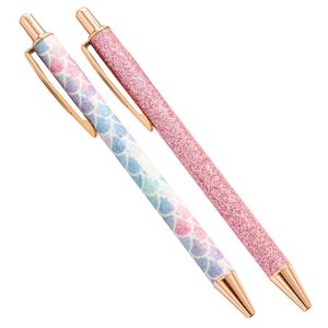 볼펜 펜 594F 2 키트 귀여운 반짝이 핀 펜 펜 바이딩 공구 정밀 바늘 공기 방출 비닐 철회 가능한 색조 재사용 가능