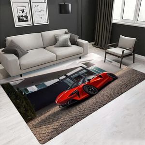 カーペット男の子ルームラグスポーツレーシングカー3Dプリント大型カーペットの寝室の装飾ノルディックハウスフロアマットリビングエリア