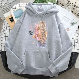 Mama żona Błogosławiona Life Print Hoody Man Crerewneck Cartoon Bluzy Graficzne Cartoon Pullowers Długi Rękaw Moda Moda Bluza H1227