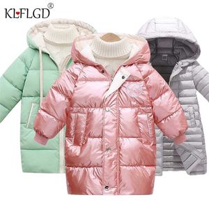 Casacos de meninas de inverno para meninos jaquetas de alta qualidade crianças roupas aquecidas meninos compridos com capuz outerwear 211203
