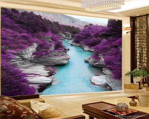 Benutzerdefinierte foto 3d tapete schöne landschaft lila bäume wohnkultur wohnzimmer wandabdeckung tapete