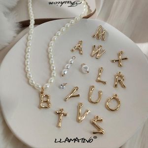 Wholesale seed initial necklace resale online - Chains Bohemian Alphabets Initials Seed Pearl Beaded Choker Necklace For Women Gold Color Letters Pendant Necklaces Fashion Jewelry