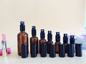 10 ml / 15ml / 30ml / 50ml / 100ml imprensa recarregável Bomba de vidro frasco de vidro Óleos Líquido Recipiente Para Líquidos De Petróleo Com Sprays Pomba