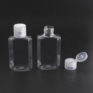 Clear Plastic Empty Bottle 30ml 60ml Refillable Travel Container Cosmetic Bottle with Flip Cap for Shampoo Liquid Lotion