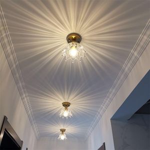 Lampadario in vetro ottone nord Europa Sala da pranzo a contratto Comodino Corridoio Bar Portico Paese americano Assorbe Lampada a sospensione a soffitto