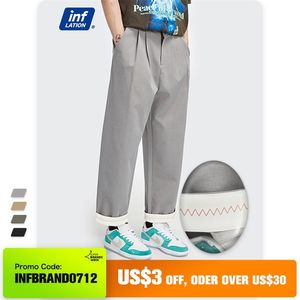 Inflation mens kostym byxor streetwear våren hajuku svart rak casual byxa män baggy plus storlek 3595s21 210715