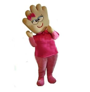 Högkvalitativa vackra händer Finger Mascot Kostymer Halloween Fancy Party Dress Cartoon Character Carnival Xmas Påsk Reklam Födelsedagsfest Kostym Outfit