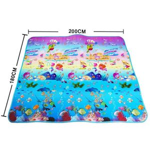 Baby Play Mat Foam Kids 200 * 180cm Crawling Rug Carpet Cartoon Utveckling för Barn Golvplattor 210724