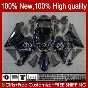 Full Fairings For KAWASAKI NINJA ZX600C ZX-600 ZX 6R 600CC 6 R ZX636 05-06 Bodywork 7No.32 ZX-636 600 CC ZX6R 05 06 ZX600 ZX 636 ZX-6R 2005 2006 OEM Bodys Kit blue flames