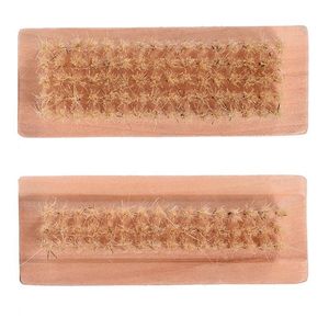 Setole a doppia lati Spazzola per unghie in legno Spazzola per unghie in legno Natural Boare pulito Pennello Piedino pulito Strab Il corpo make up utensili