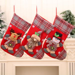 Christmas Stocking Large Xmas Gift Bags Fireplace Decoration Socks News Year Candy Holder Home Decor