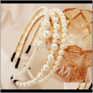 Headbands Drop Delivery Fashion Wedding Jewelry Vintage Pearl Headband For Women Girls Bohemian Hair Hoop Mix Styles Mujer D6Qoq