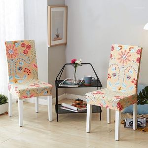 Dining Chair Cover Elasticity Protector Removable Seat Slipcover 1 Piece Covers With Back For Wedding El Kitchen