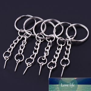 50 pcs parafuso olho de olho chave chaveiro com anel de salto aberto cadeia extender pinos de olho split keyring jóias fazendo descobertas