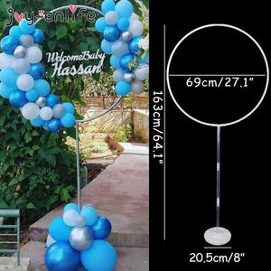1 zestaw okrągłe koło balon stojak łuk na dekoracje ślubne baby shower dzieci urodziny tło dekoracyjne rekwizyty dostawy 210408