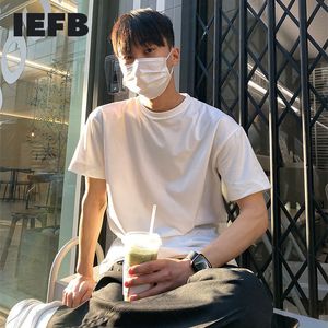 IEFB Verão estilo coreano solto t-shirts para homens cor sólida manga curta Causal Tee solto tops 9Y7340 210524