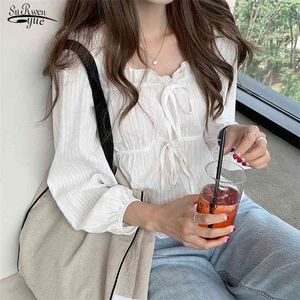 Autumn Embroidery Lace Shirt Casual White Tops Girls Blouse Women Long Sleeve Linen Cotton Plus Size Blouses Femme 11700 210521