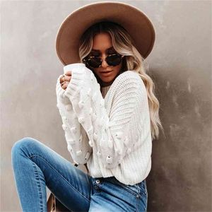 Fitshinling Bohemian Tröjor för Kvinnor Mode Lantern Sleeve Vintage Pullovers Knitwear Holiday Slim Jumper Sweater Kvinna 210914