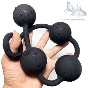 NXY Giocattoli anali Super Huge Beads Erotic Butt Plug Dilatador Sex Toys Per adulti Gay Donna Uomo No Vibratore Strapon Tail Buttplug P 1125