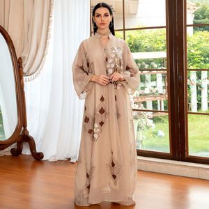 Odzież Etniczna MD Dubaj Kaftan Dress Arabski Luksusowy Moda Abaya Haftowane Suknie Wieczorowe Cekiny Muzułmańskie Kobiety Islamski Eid Mubarak