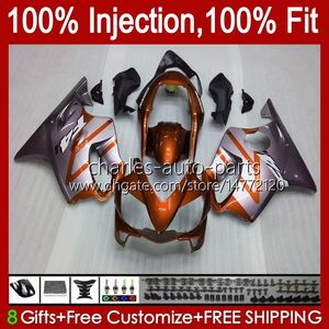 100% passform OEM Fairings för Honda CBR 600F4 600FS 600 F4 FS CC 99-00 BODY 54NO.230 600cc CBR600 F4 CBR600F4 99 00 CBR600FS 1999 2000 Injektionsform Bodywork Grå Orange