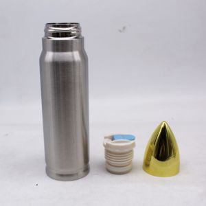 17oz Stainless Steel Thermos 500ml Bullet Shape Water Bottle Drinking Tumbler 0.5L Vacuum Insulated Outdoor Sports Cup