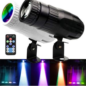 LED Laser Lighting Light with Remote Super Bright Mirror Ball Spotlight Mini 15W RGB Beam Spot lights Stage Effect Lamp DJ Disco Party Show Wedding Theater