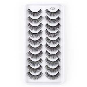 Curly Crisscross Thick 3D Mink False Eyelashes Extensions Soft & Vivid Hand Made Reusable Messy Fake Lashes Multilayers Eyes Makup Accessories 10 Models DHL