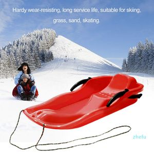 Tavole da sci in plastica per sport all'aria aperta a 7 colori Slitta da slittino Snow Grass Sand Board Ski Pad Snowboard con corda per persone doppie