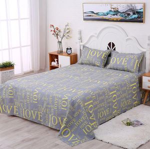 LOVE Letter Flat Bed Sheet Single/double Household Bedding Quality Bed Cover Bed Sheet Size 1.3/1.6/2m ( No Pillowcase ) F0117 210420