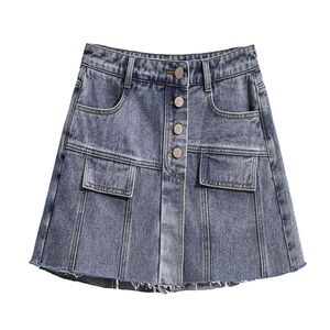 EXCELLENT QUALITY est Jeans skirt female fat sister fake two wide-leg loose shorts summer pants fashion high-waiste 210521